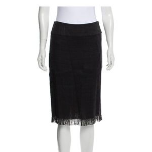 Dolce & Gabbana Fringe-Trimmed Knee-Length Skirt / Size: IT40,US6